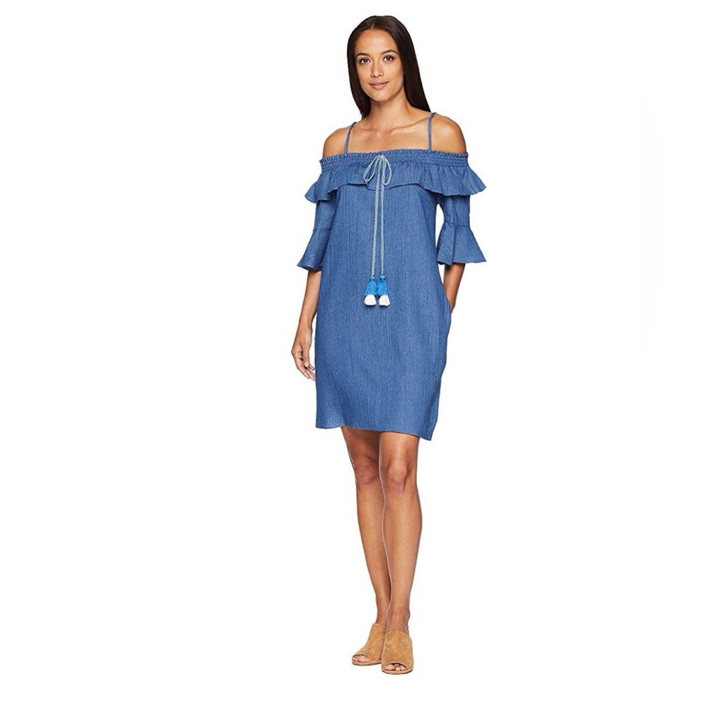 NWT - American Rose 'Rayna' Off the Shoulder Dress with Tassels - Size Medium